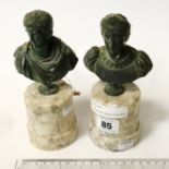 PAIR BRONZE GRAND TOUR BUSTS - EACH 18CM