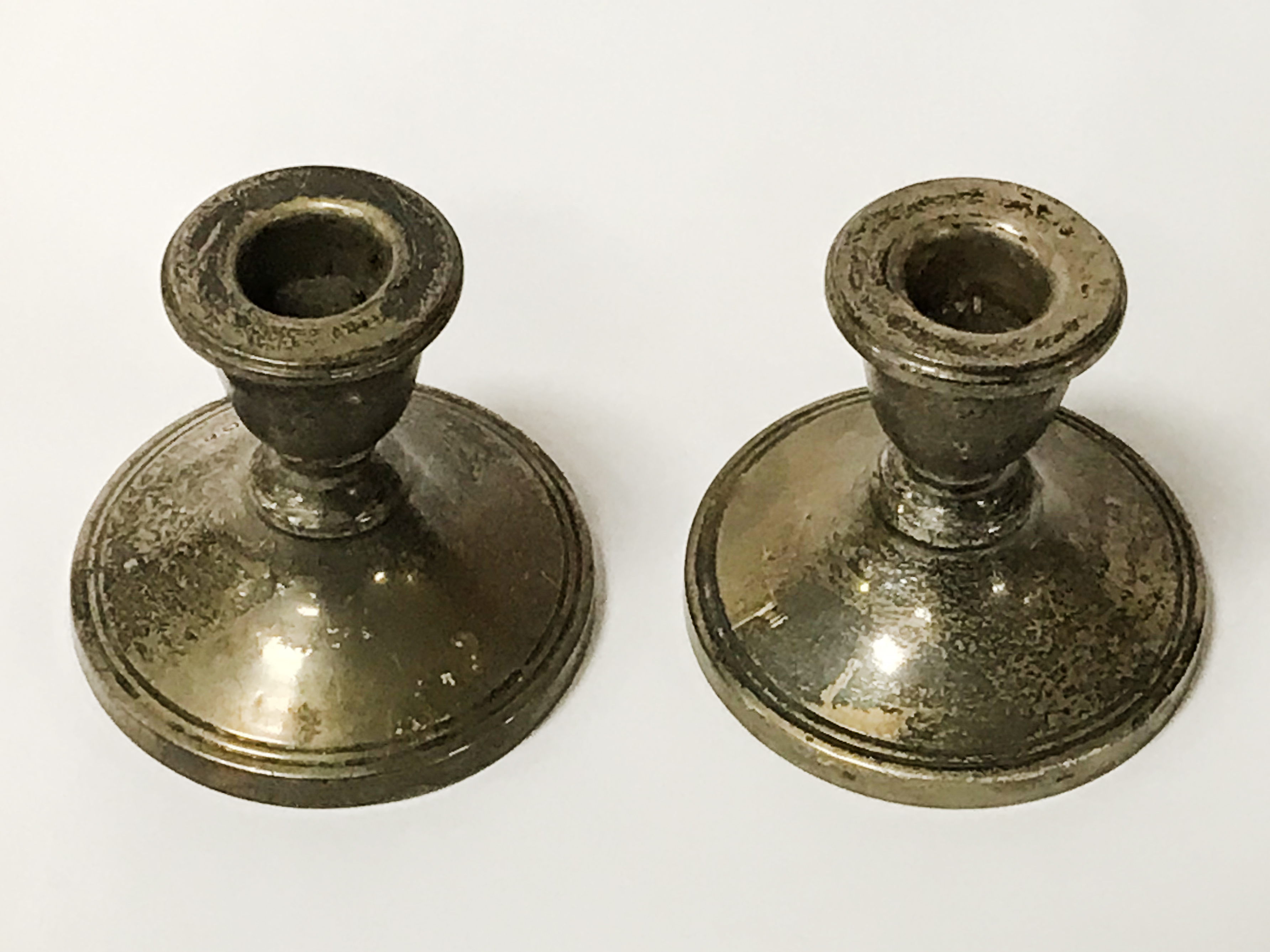 PAIR OF HM SILVER DWARF CANDLESTICKS