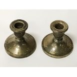 PAIR OF HM SILVER DWARF CANDLESTICKS