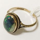 9CT GOLD AUSTRALIAN OPAL RING - SIZE O