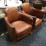 TWO DECO STYLE CHAIRS - NEED ATTENTION HAS ONE CUSHION MISSING