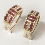 18CT GOLD RUBY & DIAMOND EARRINGS