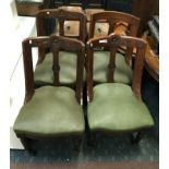 SET OF FOUR SPOONBACK CHAIRS - ONE CASTER MISSING
