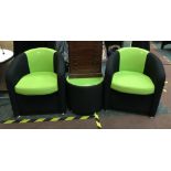 PAIR OF TUB CHAIRS WITH TABLE