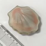 RUSSIAN SILVER GILT & GLASS ''SHELL'' COMPACT 8CMS