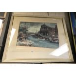 RUSSELL FLINT PRINT & JAPANESE SILK PAINTING WITH ANOTHER