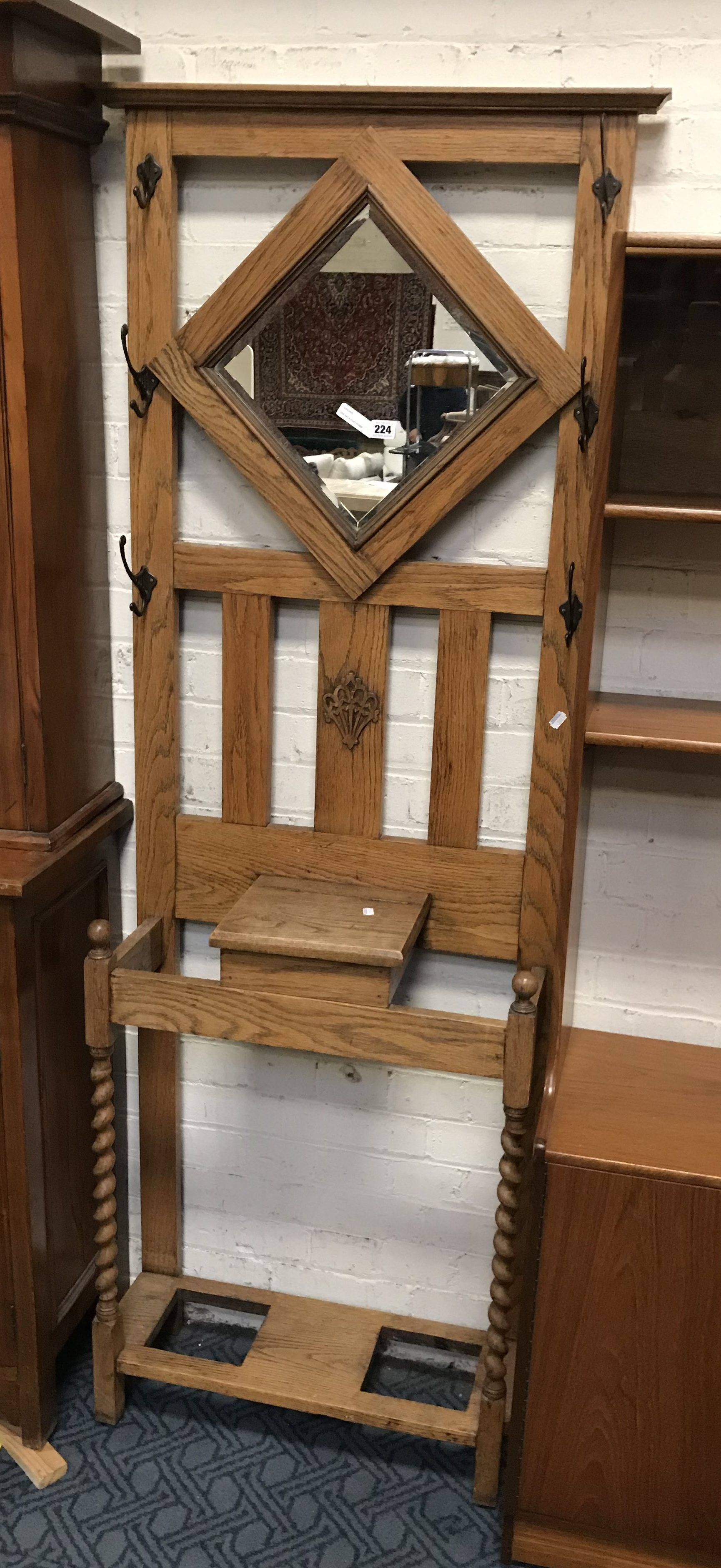 OAK HAT & COAT STAND - Image 2 of 2