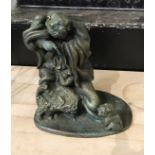 BRONZE GROTESQUE MAN FIGURE - 17CM