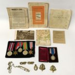 COLLECTION OF MEDALS & OTHER ITEMS
