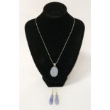 STERLING SILVER BLUE LACE ONYX SET