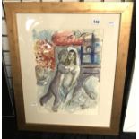 FRAMED PICTURE AFTER MARC CHAGALL - 48CMS X 38CMS