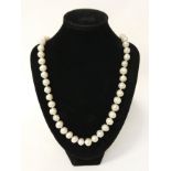 LARGE PEARL NECKLACE - 14K GILT SILVER - APPROX 60CMS