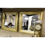 TWO GILT MIRRORS EACH 42CMS SQ