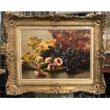 NATHALIE SCHULTHEISS 1865-1952 OIL ON CANVAS STILL LIFE - GOOD CONDITION - HAS BEEN RE LINED -