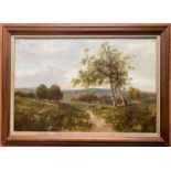 GEORGE BOYLE 1842-1930 OIL ON CANVAS - IMPRESSIONIST LANDSCAPE WITH SHEEP - SIGNED - 51CM X 76CM -