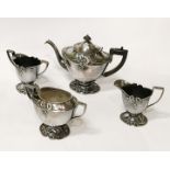 4 PIECE SILVER PLATED TEA SET