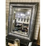 PEWTER EFFECT MIRROR - 100 X 78CM