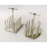 PAIR DRESSER STYLE SILVER PLATE TOAST RACKS