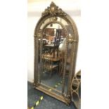 LARGE GOLD SECTION ARCH MIRROR