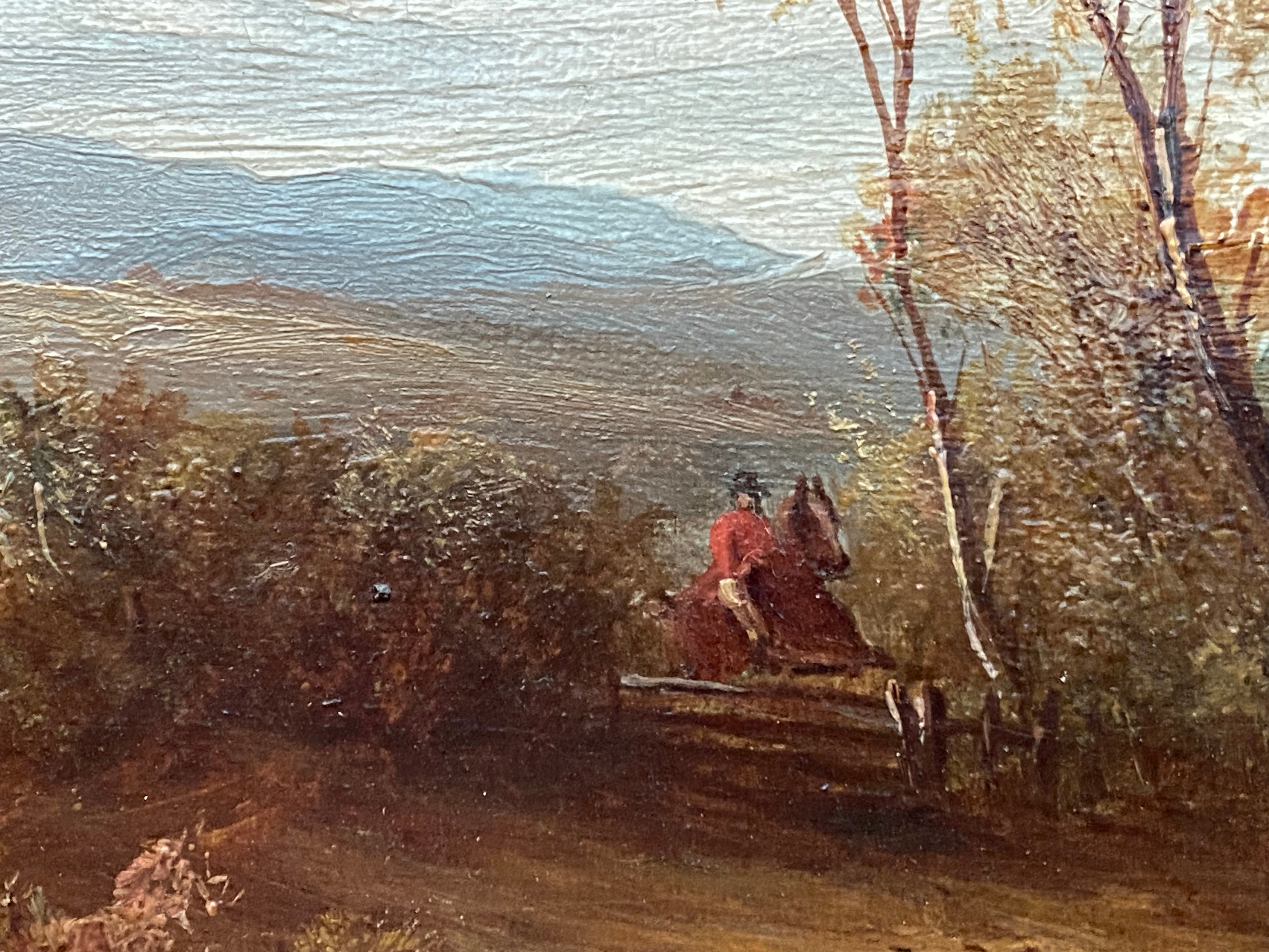 H. SHERBORNE 19THC OIL ON CANVAS - HUNTING PART ON THE SCENT - SIGNED LOWER LEFT (SIMILAR SOLD AT - Image 3 of 7