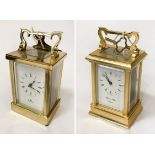 TWO CARRIAGE CLOCKS WITH KEYS