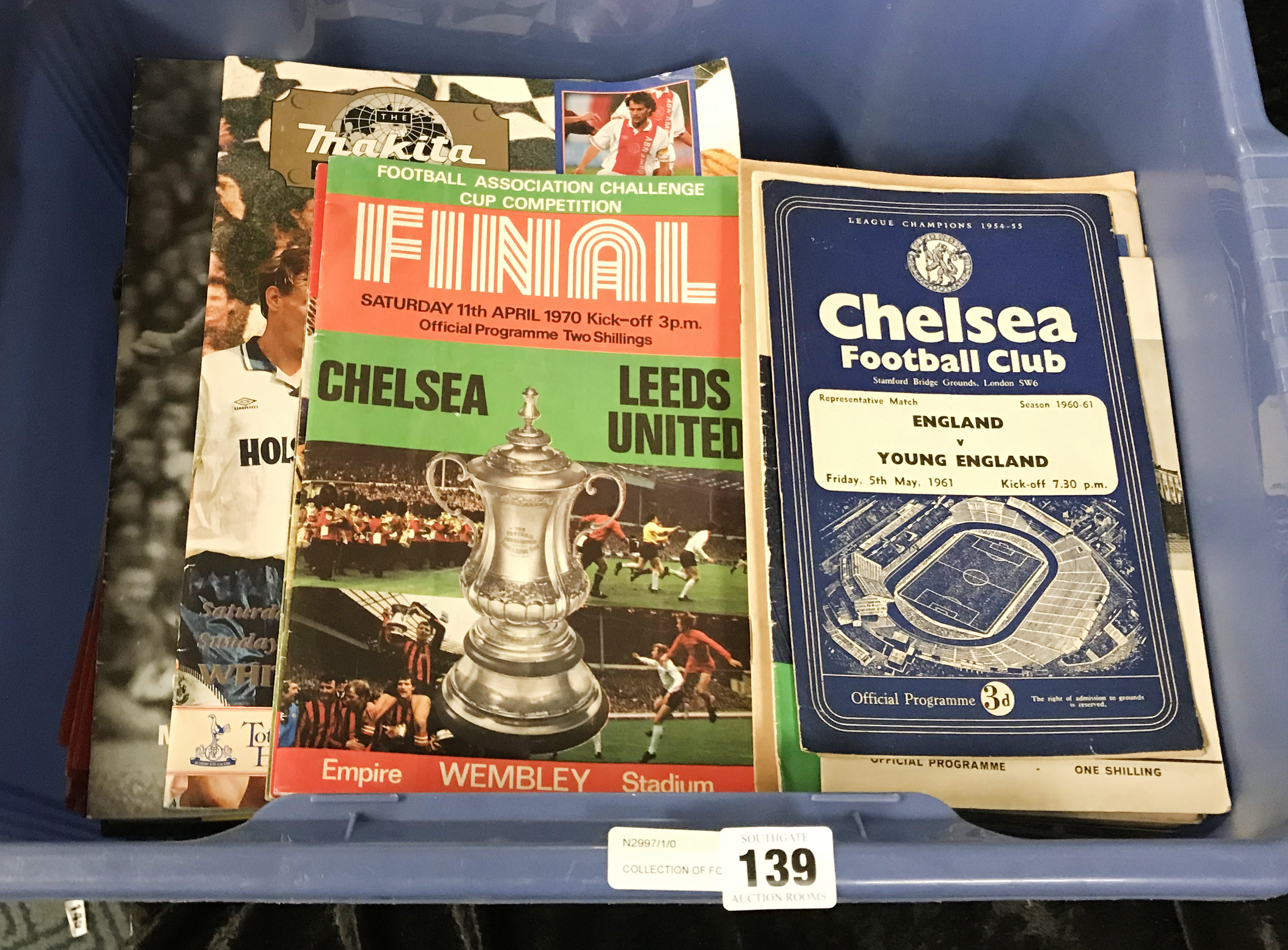 COLLECTION OF FOOTBALL PROGRAMMES - CHELSEA, SPURS & ARSENAL - 1950, 1960 & 1980