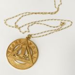 TRANS- VAAL PENDANT (MASONIC) ON 9CT GOLD CHAIN