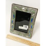 HM SILVER & ENAMEL PHOTO FRAME - 19CMS X 15CMS