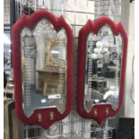 PAIR OF MIRRORED WALL HANGINGS - 70CMS X 34CMS