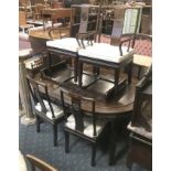 ORIENTAL DINING TABLE & SIX CHAIRS