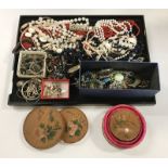 COLLECTION OF COSTUME JEWELLERY - SOME SILVER ETC