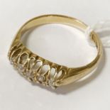 18CT YELLOW GOLD 5 STONE DIAMOND RING - SIZE L