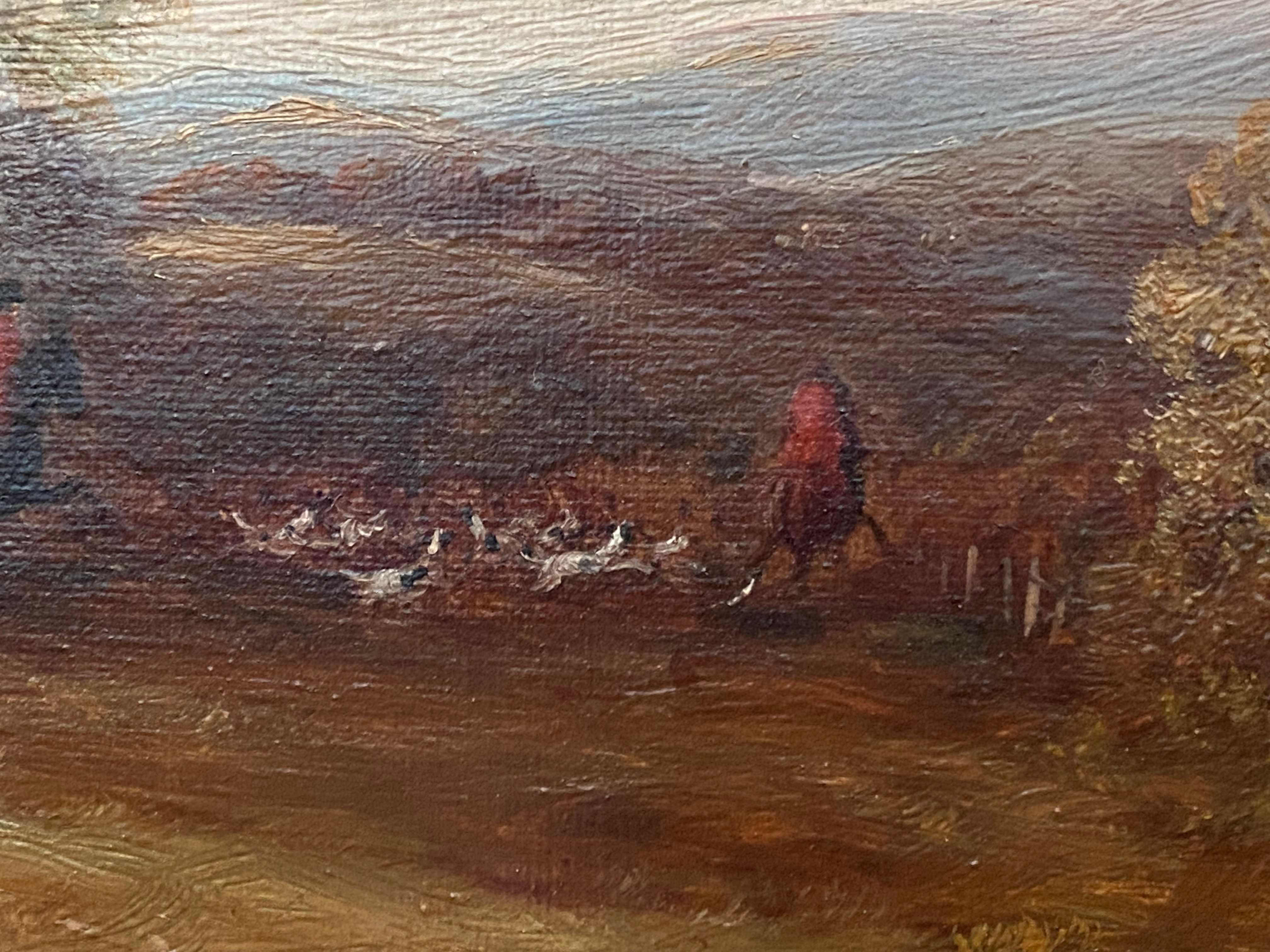 H. SHERBORNE 19THC OIL ON CANVAS - HUNTING PART ON THE SCENT - SIGNED LOWER LEFT (SIMILAR SOLD AT - Image 5 of 7