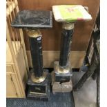 PAIR BLACK MARBLE COLUMNS