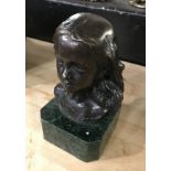 BRONZE BUST OF GIRL -15CM