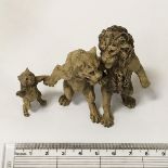 PAINTED BRONZE LION FAMILY - 8 CMS X 7 CMS