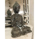 LARGE SEATED BRONZE BUDDHIST FIGURE - 35 CMS