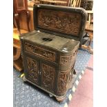 CARVED CHINESE BAR CABINET