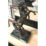 BRONZE REARING HORSE - 37 CMS