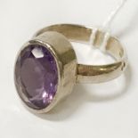 STERLING SILVER AMETHYST RING