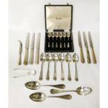 COLLECTION OF HM SILVER FLATWARE & OTHER ITEMS