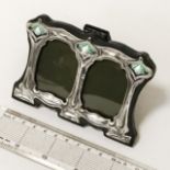 HM SILVER & ENAMEL DOUBLE PHOTO FRAME - 11 CMS X 8 CMS