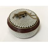 LIZARD TOP PORCELAIN BOX - 14CMS (DIAM)