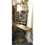 GILT CHERUB HALL TABLE & MIRROR