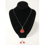 STERLING SILVER CORAL SET