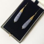 14K GILT SILVER LACE ONYX EARRINGS