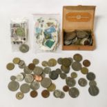 QTY OF STAMPS & VARIOUS COINS