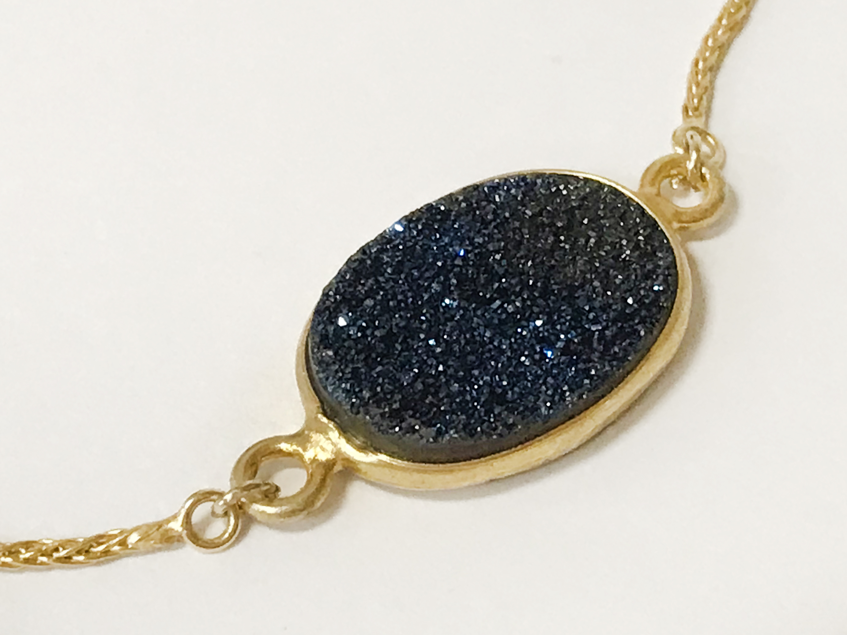 9CT GOLD DRUZY GEMSTONE BRACELET - Image 2 of 3