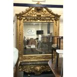 LIONS HEAD GILT MIRROR ON MARBLE STAND