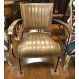 TAN LEATHER COCKTAIL CHAIR